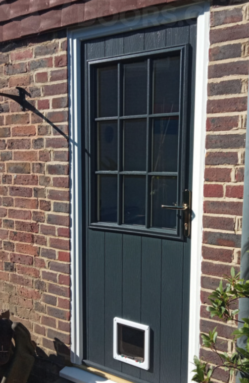 Solidor Timber Composite Door with cat flap fitted. 